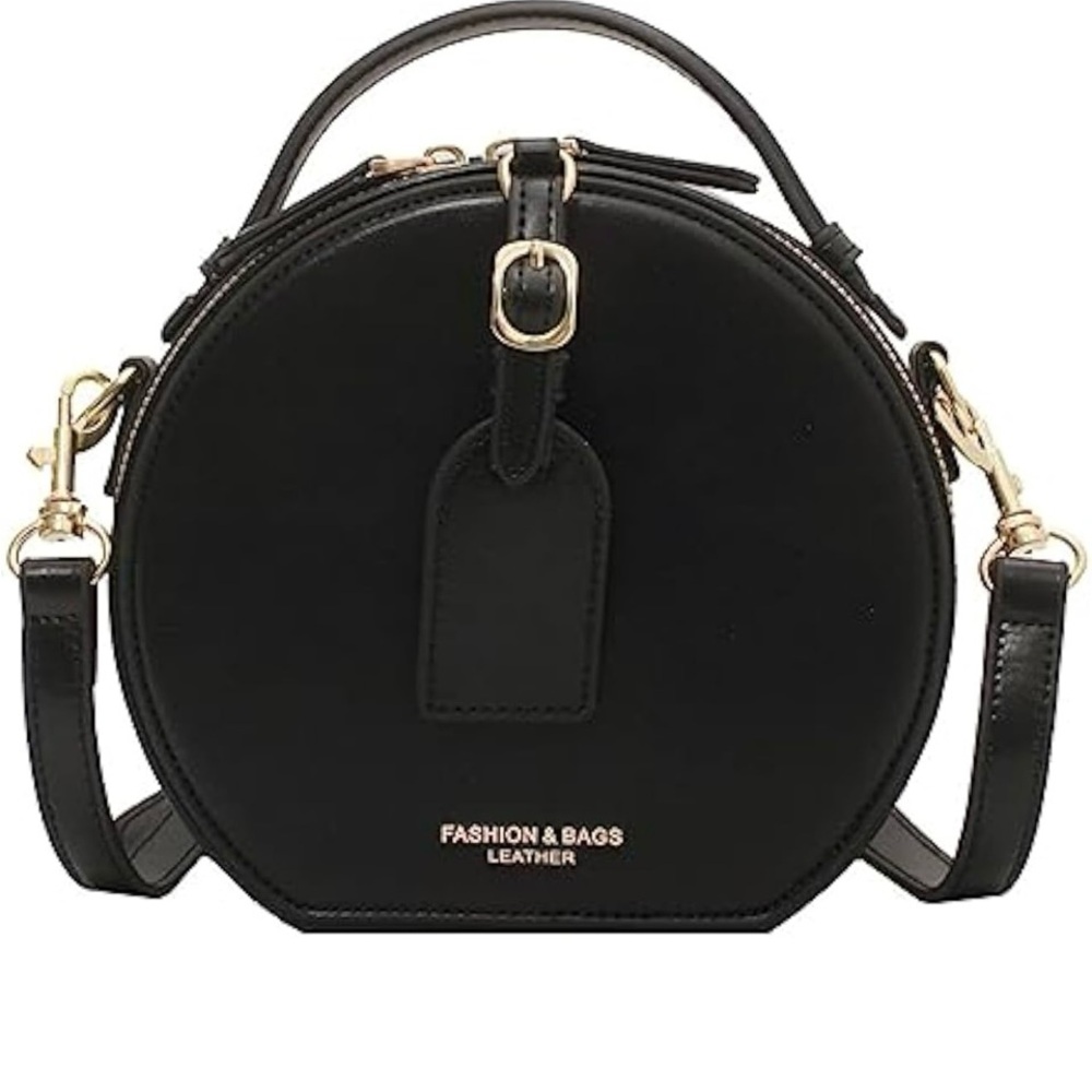 Black Leather Women's small crossbody Bag